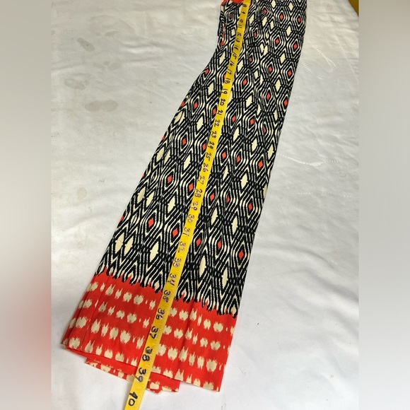 MUSETTE Black and orange tribal print open back midi dress size 6. - Picture 12 of 12